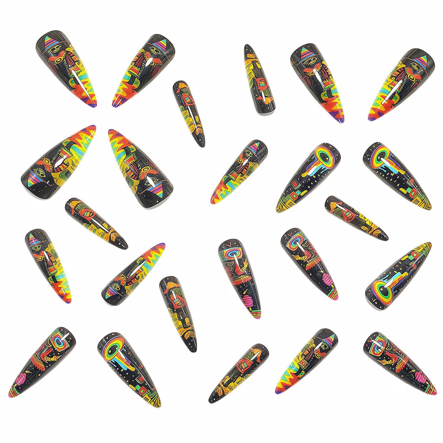 Nail art in creative tropical motif design Acalora