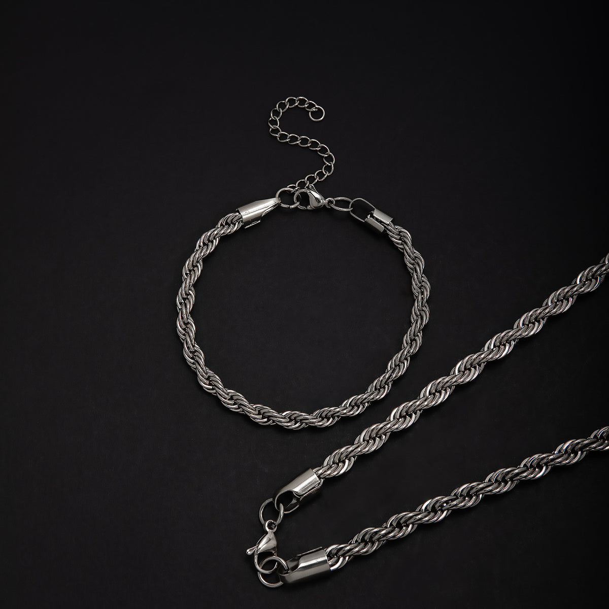 Braided Rope Chain Jewelry Set Acalora