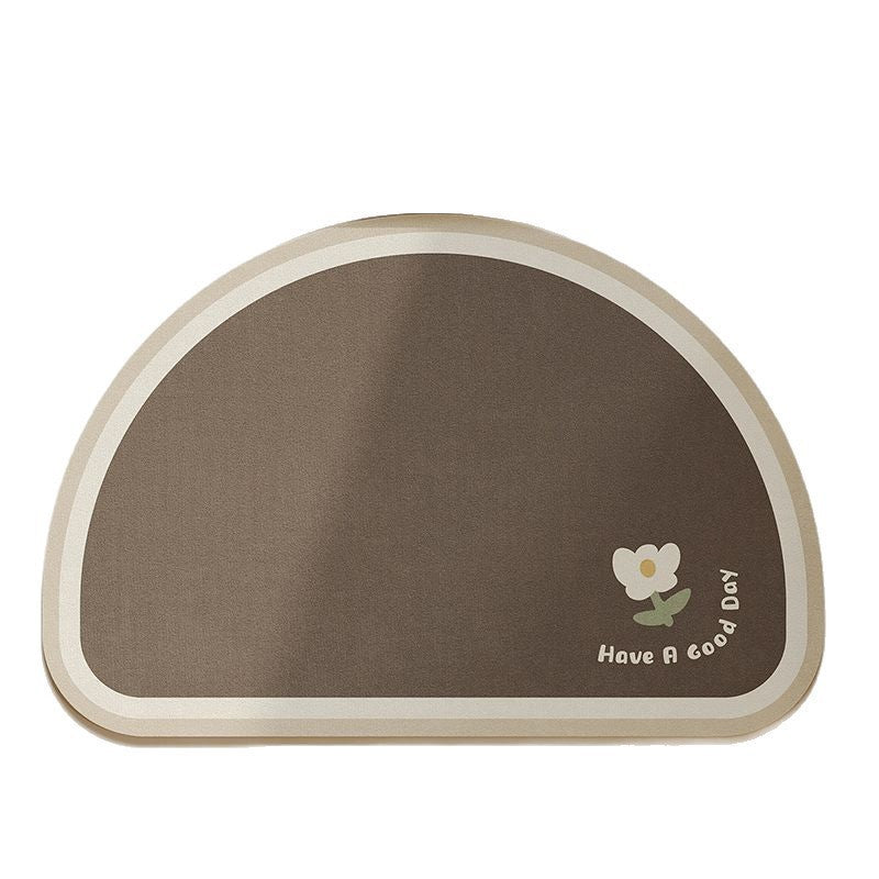 Absorbent Floral Print Bath Mat