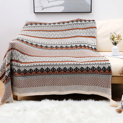 Aztec Patterned Knit Throw Blanket