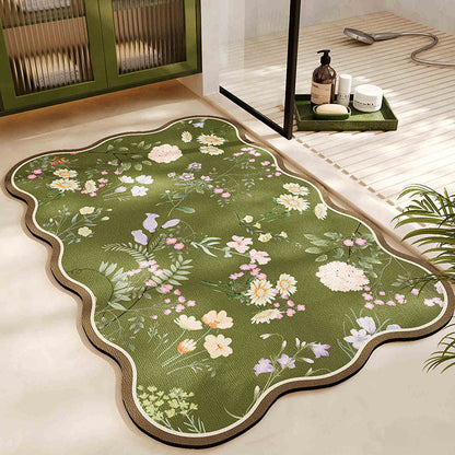 Floral Pattern Bath Mat