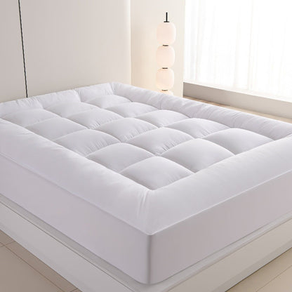 Ultimate Cooling Mattress Pad – Premium Quilted Pillow Top, Luxuriously Fluffy and Ultra-Breathable with Secure 14-18 Deep Pocket Cover – Enhanced Sleep Comfort, 1pc | Skanto
