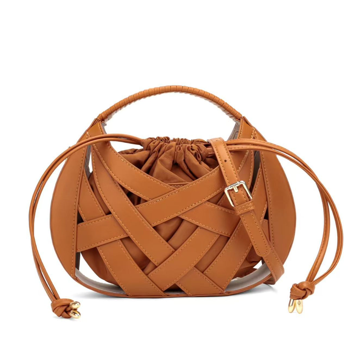Sculpted Woven Crossbody Shoulder Bag Acalora