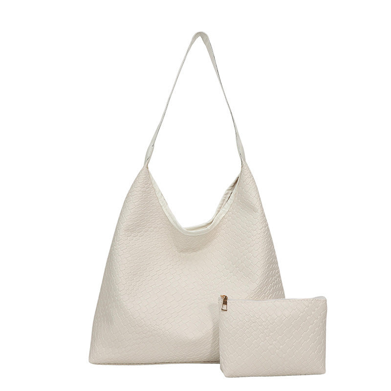 Sleek Textured Leather Hobo Handbag Acalora