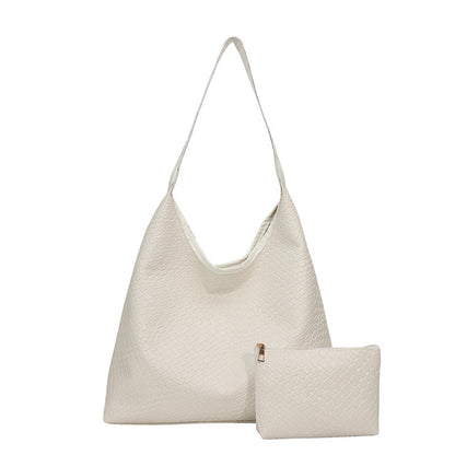 Sleek Textured Leather Hobo Handbag Acalora