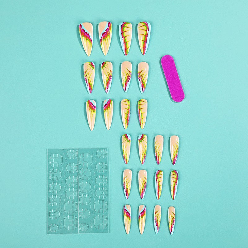 Creative artificial nails with modern wave pattern Acalora