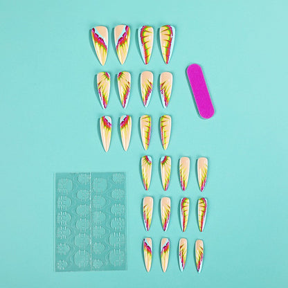 Creative artificial nails with modern wave pattern Acalora