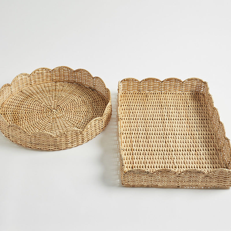 Scalloped Woven Storage Tray Acalora