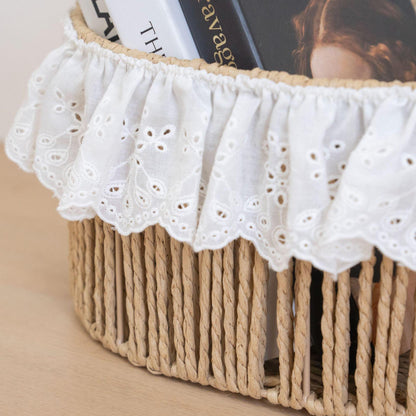 Charming storage basket with ruffle detail Acalora
