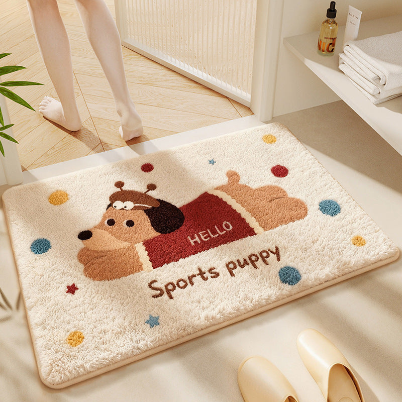 Cartoon Dog-themed Bath Rug