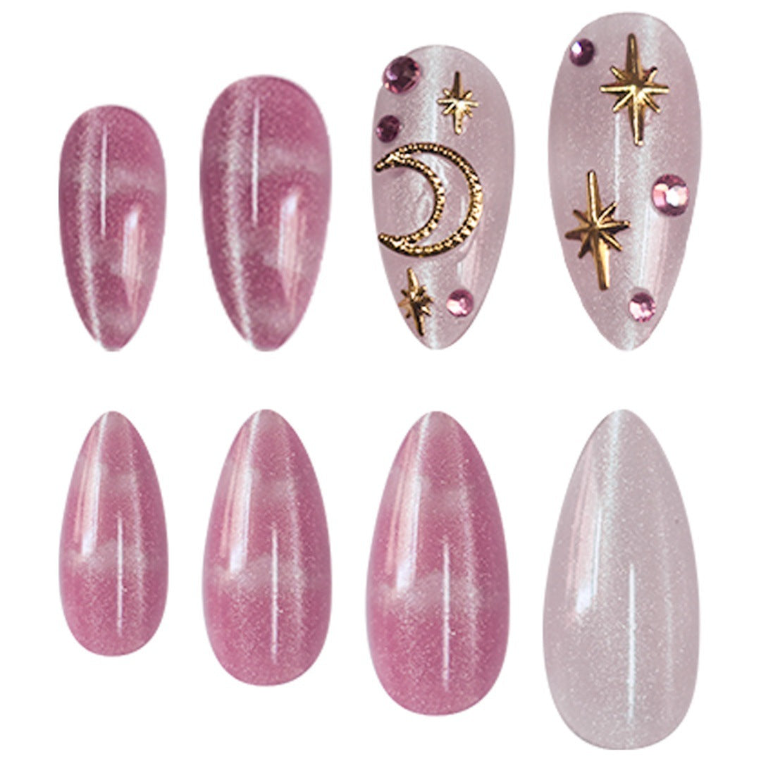 Celestial Themed Press-On Nail Art Acalora
