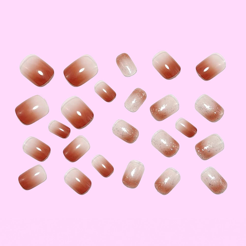 Art nails with delicate gradient colors and glitter effects Acalora