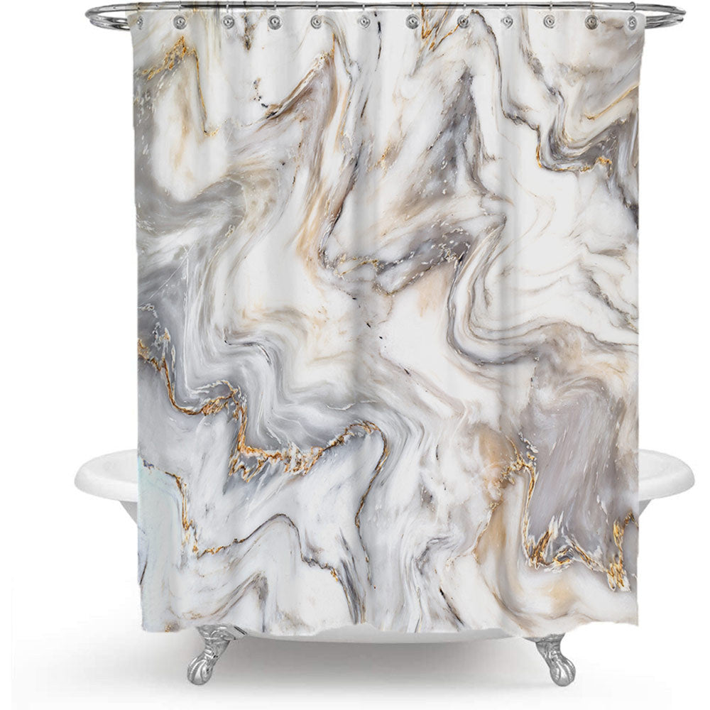 Elegant Marble-Patterned Shower Curtain