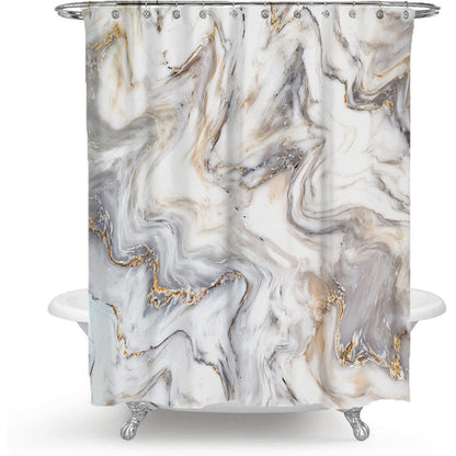 Elegant Marble-Patterned Shower Curtain