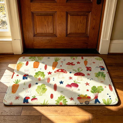 Unisex Playful Garden-Themed Area Mat