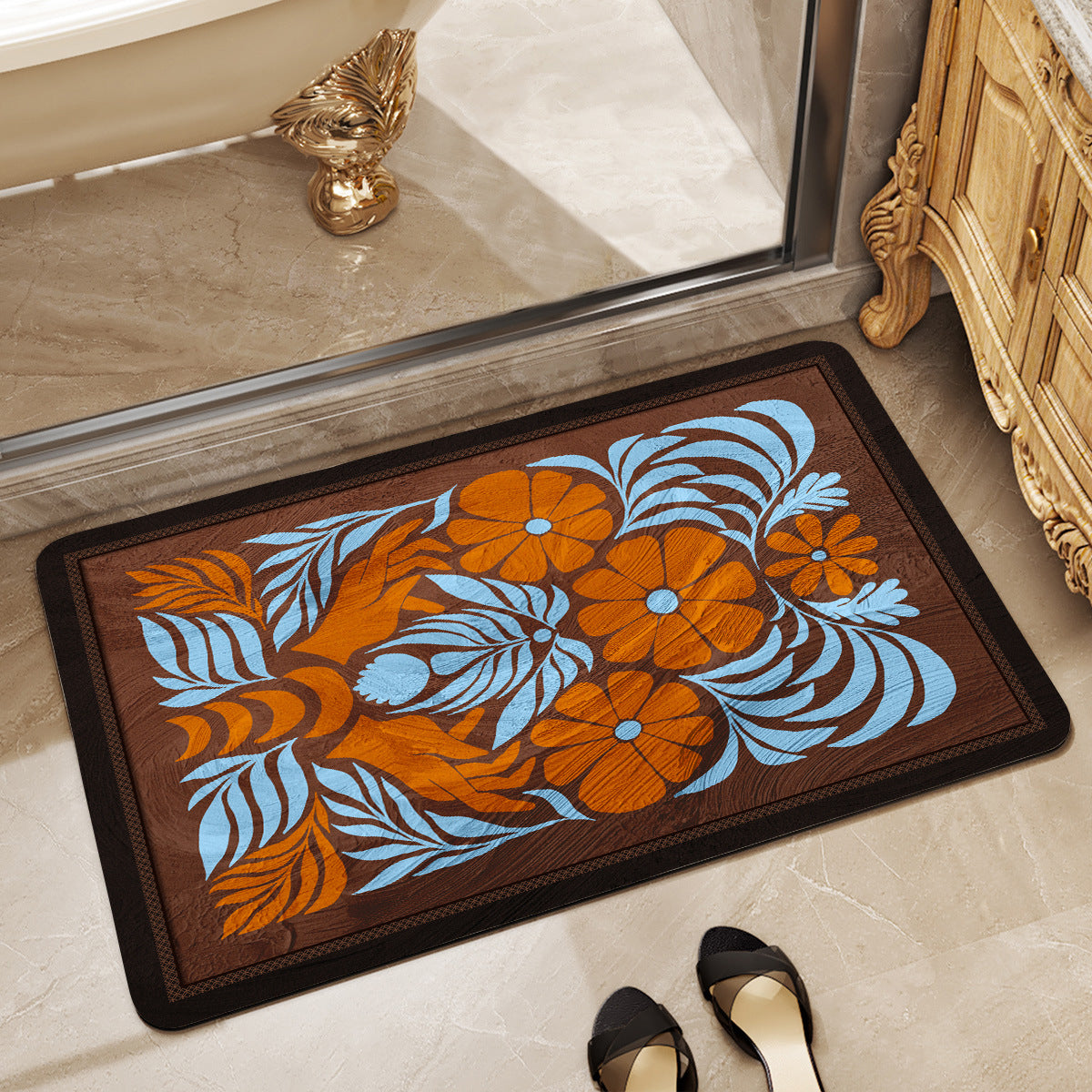 Floral Print Area Rug Acalora