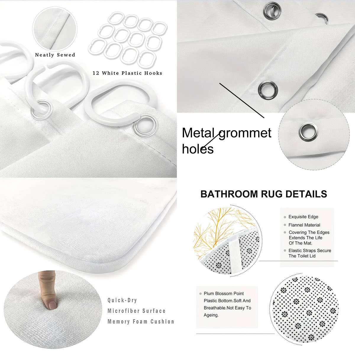 Digital Botanical Bathroom Décor Set