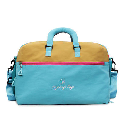 Versatile Color Block Duffle Bag