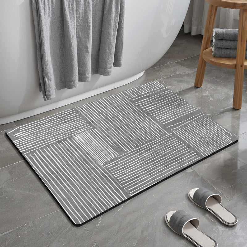 Geometric Pattern Textured Bath Mat Acalora