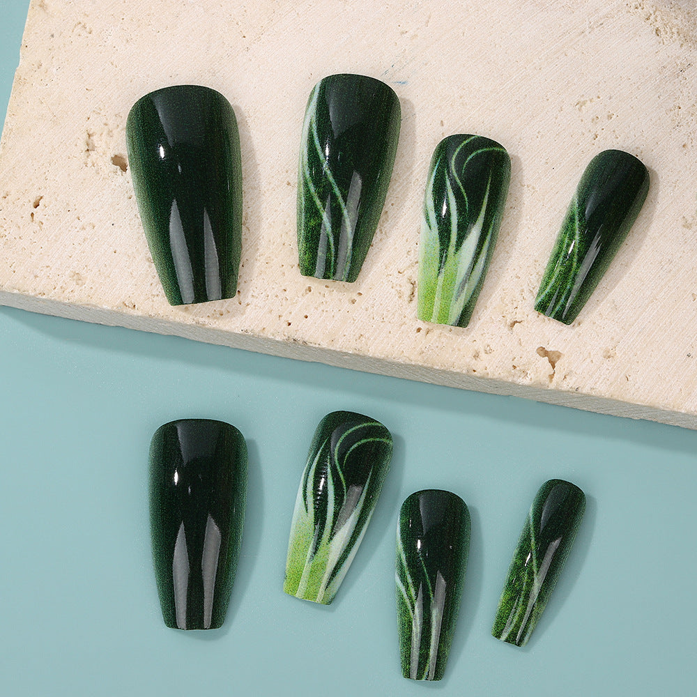 Creative nail art with green design Acalora