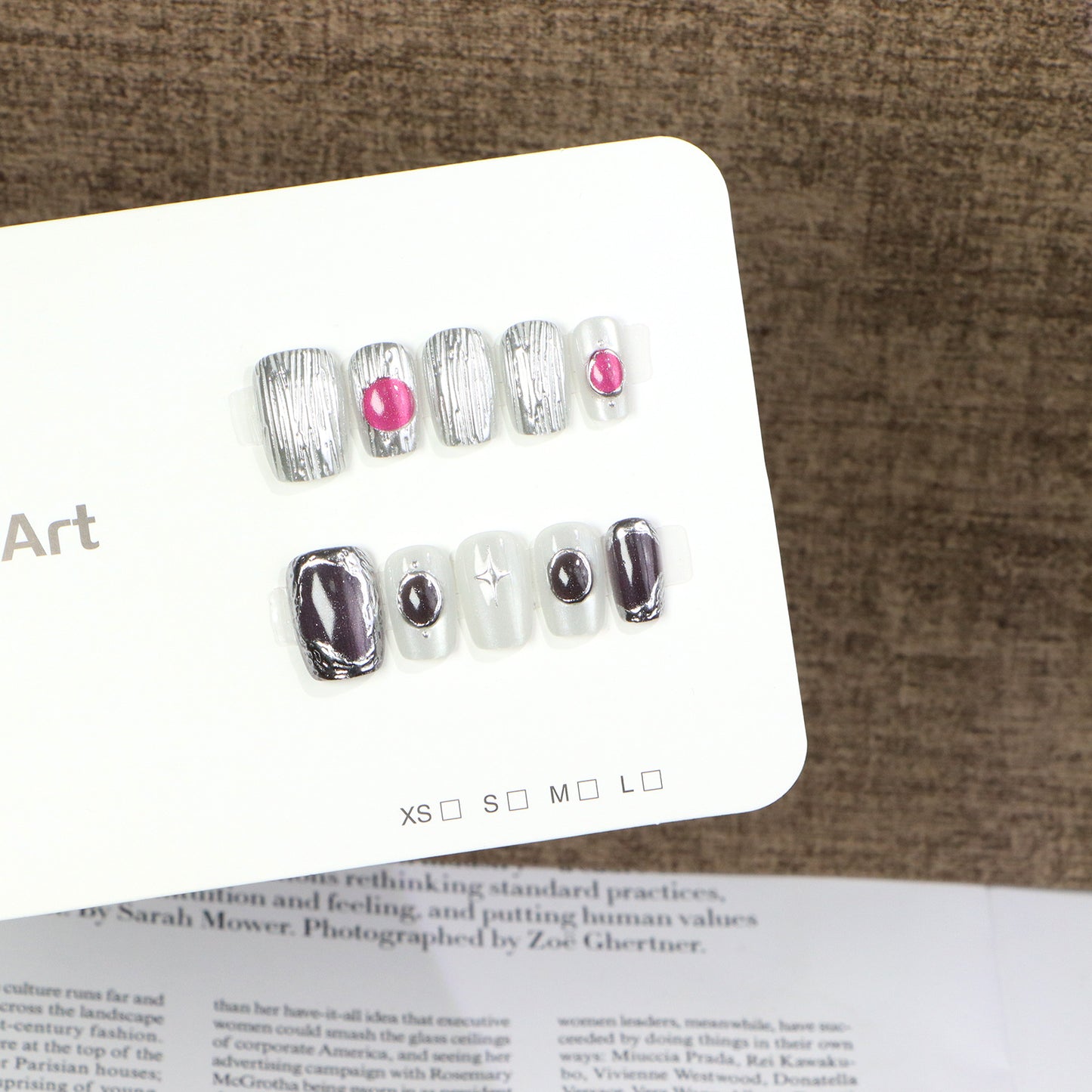 Artistic Textured Press-On Nail Set Acalora