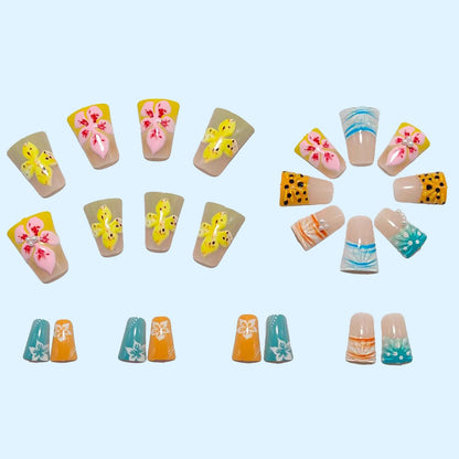 Artificial nails with creative 3D flower and butterfly designs Acalora