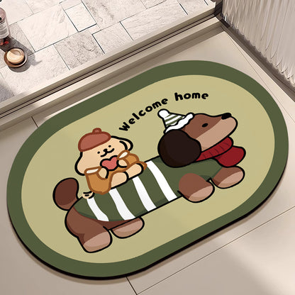 Cute Cartoon Dog Bath Mat Acalora