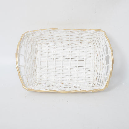 Decorative storage basket with braided frame