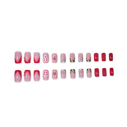 Decorative Press-On Nail Art with Floral Designs Acalora
