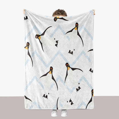 Penguin-Themed Plush Throw Blanket