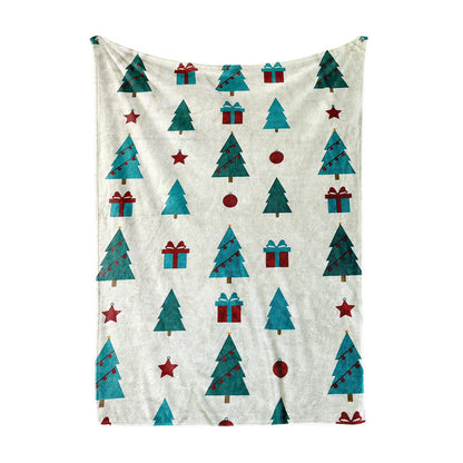 Festive Holiday-Themed Plush Fleece Blanket
