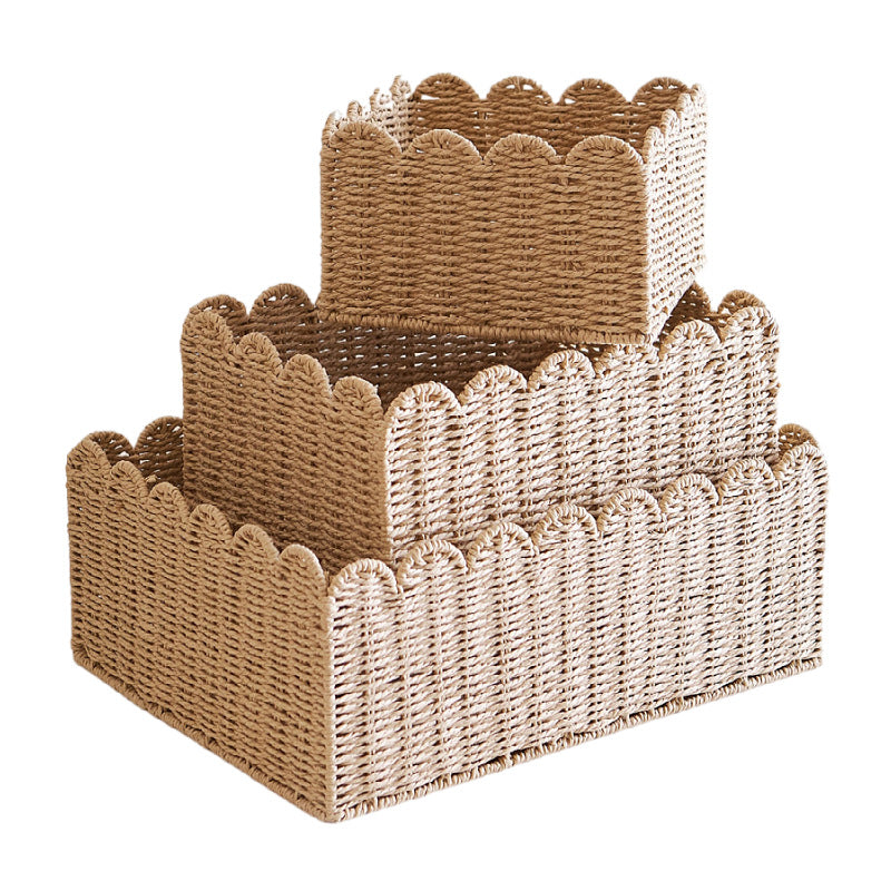Scalloped Woven Storage Basket Acalora