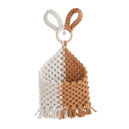 Decorative Macrame Storage Organizer with Rabbit Ears Acalora