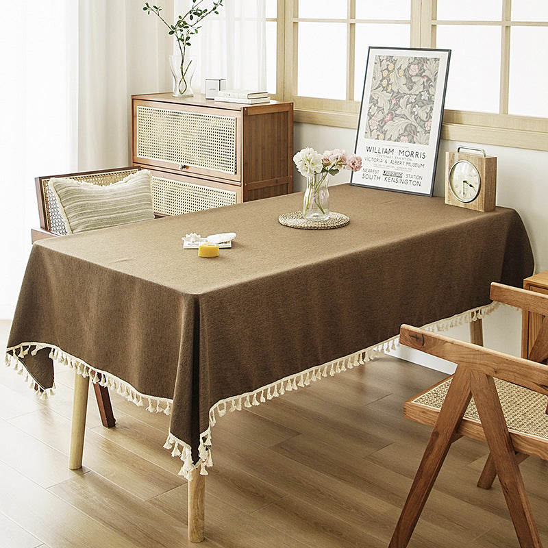 Elegant Fringed Tablecloth