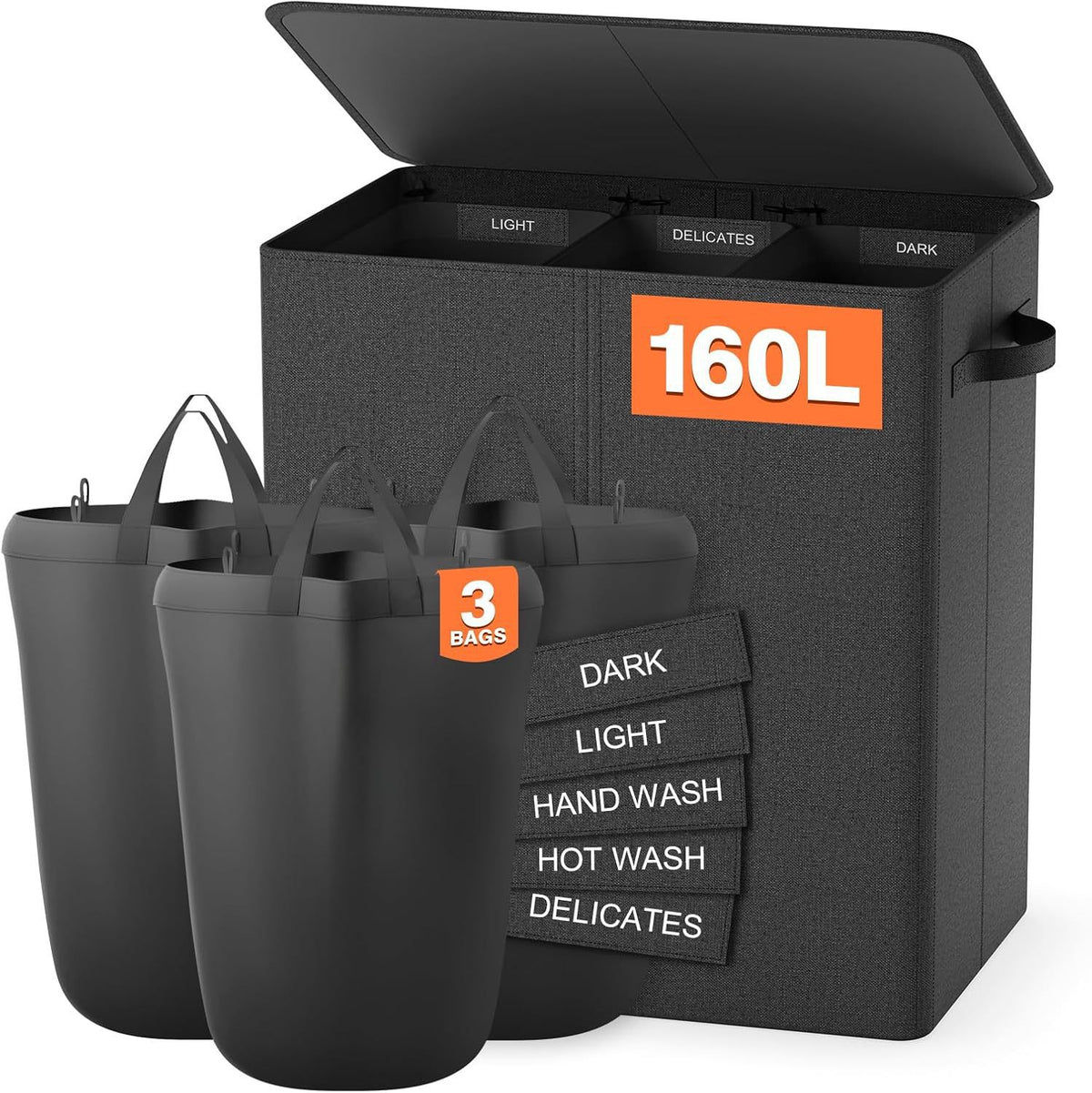 Practical laundry separation system with lid Acalora