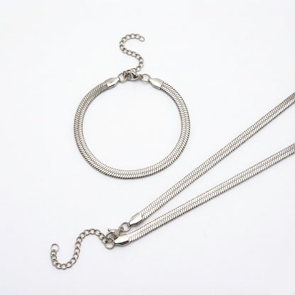 Elegant Textured Chain Jewelry Set Acalora