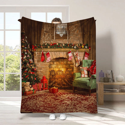 Holiday-Themed Fleece Throw Blanket
