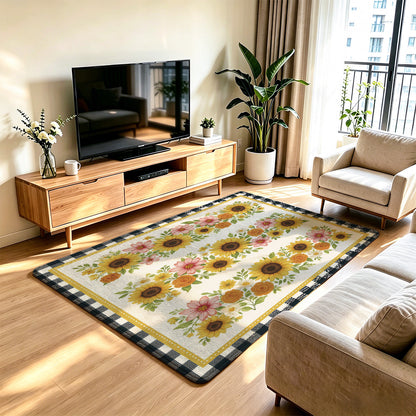 Unisex Artistic Floral Area Rug