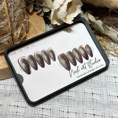 Glamorous Stiletto Press-On Nail Set with Glitter Finish Acalora
