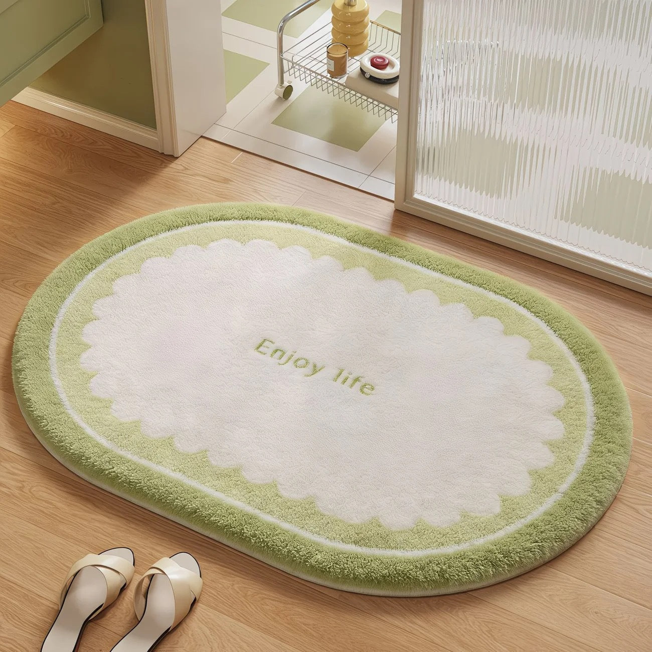 Soft Plush Round Bathroom Rug