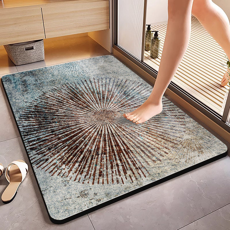 Textured Geometric Bath Mat Acalora