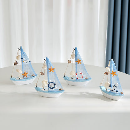 Maritime Sailboat Sculpture Accent