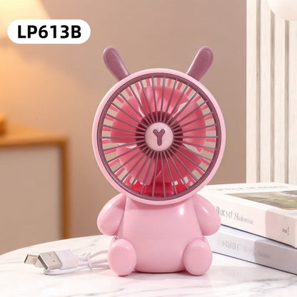 Women's Portable USB Handheld Fan with Cute Bear Motif Karnz