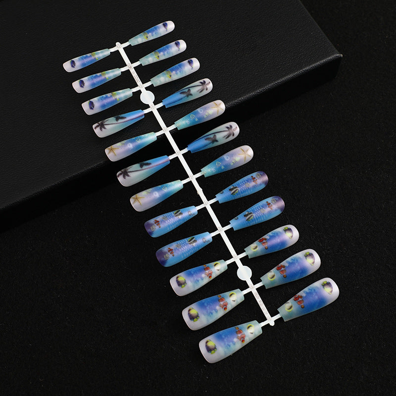 Artificial nails with maritime motifs Acalora