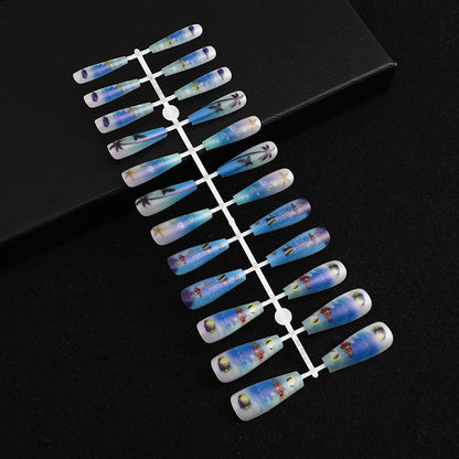 Artificial nails with maritime motifs Acalora