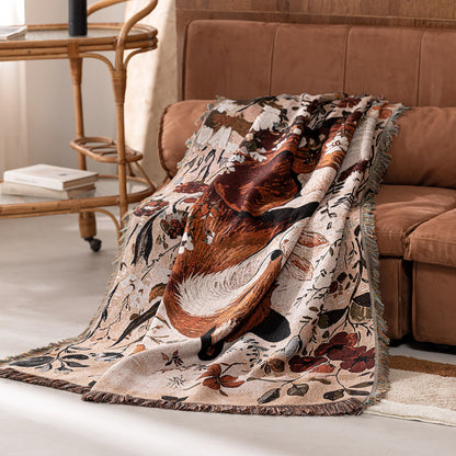 Whimsical Animal Artwork Throw Blanket