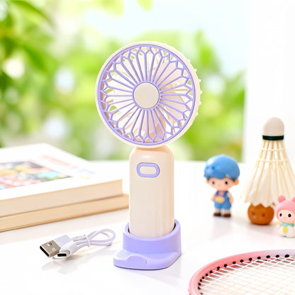 Women's Portable Handheld Fan with Ergonomic Design and USB Charging Function Karnz