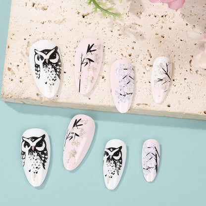 Creative art nails in elegant owl design Acalora