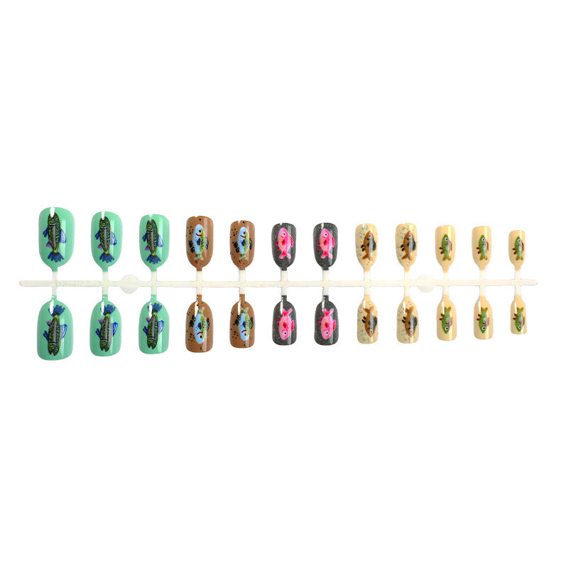 Creative Press-On Nail Art Set with Unique Insect Designs Acalora