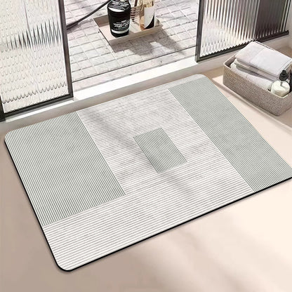 Geometric Pattern Textured Bath Mat Acalora